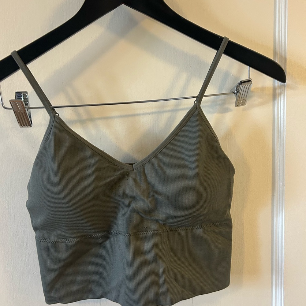 Dynamite Charcoal Ribbed Top